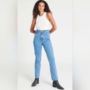 Rolla's Dusters High Rise Slim In Cindy Blue Raw Hem Size 32